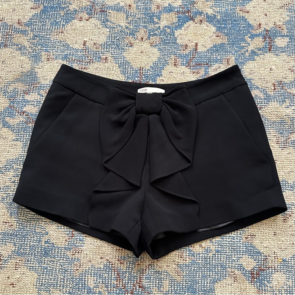 Maje Black Bow Detail Women's Shorts